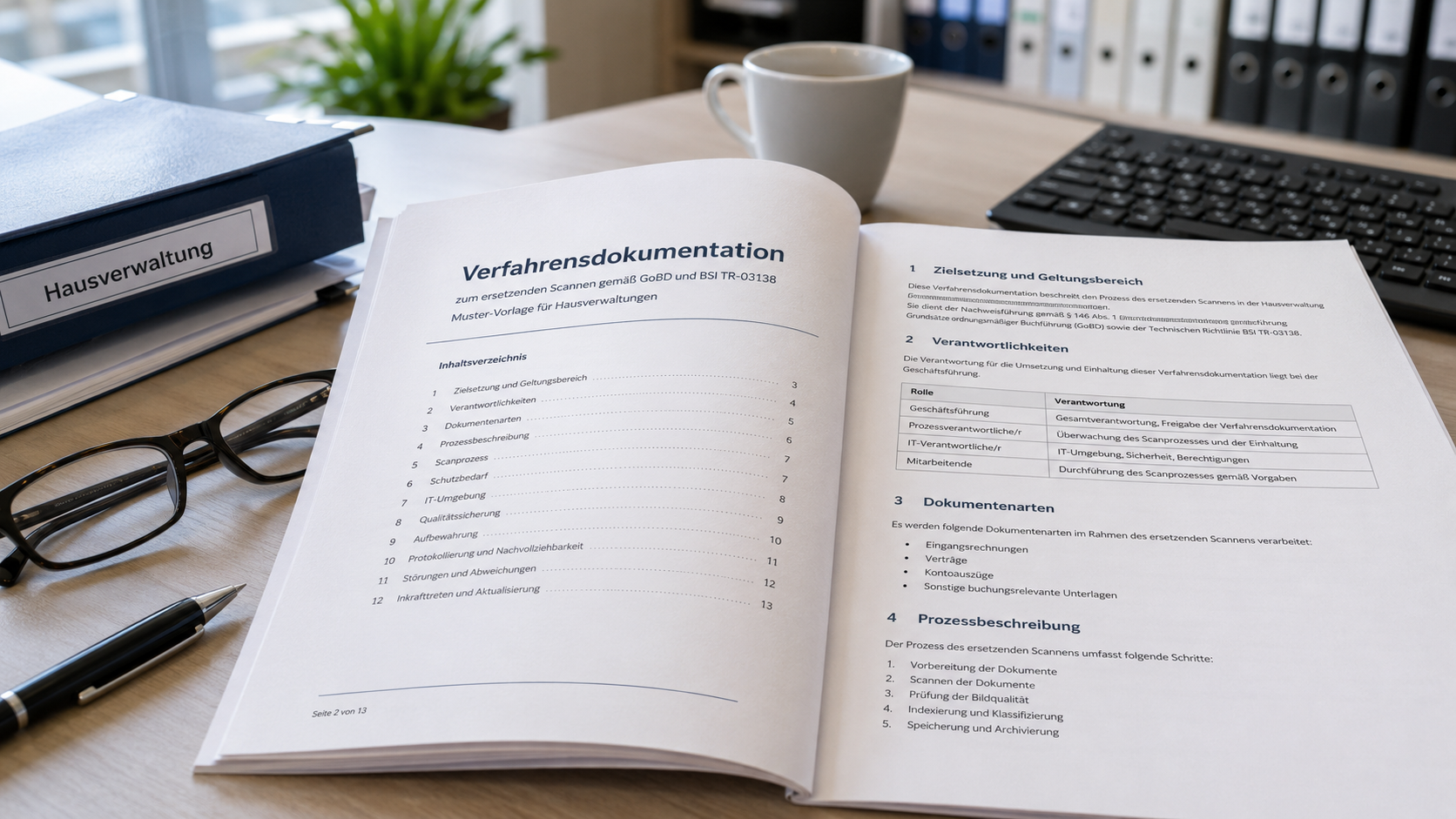 Muster-Verfahrensdokumentation zum ersetzenden Scannen gemäß GoBD und BSI TR-03138